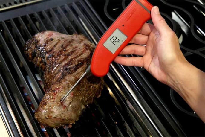 checking meat temperature