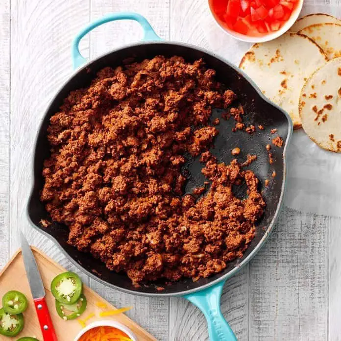 seasoned taco meat