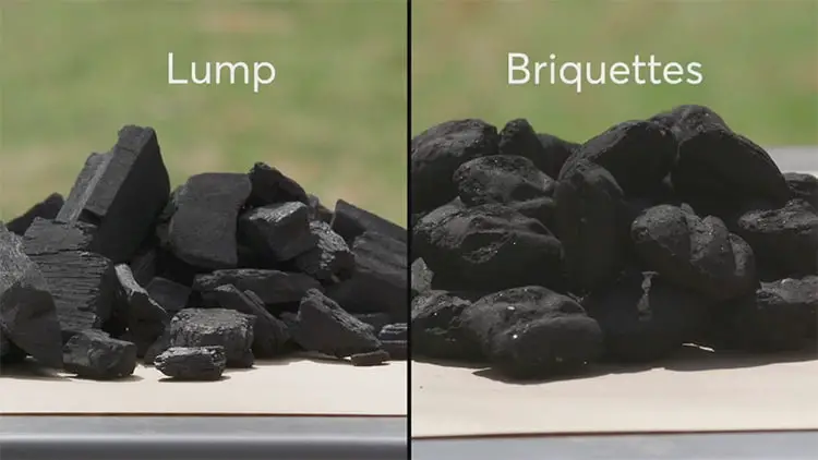 charcoal lumps or briquettes