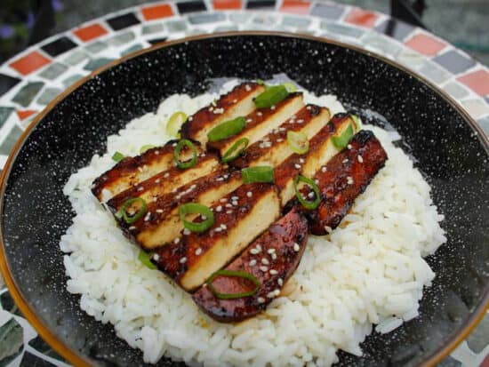 vegan BBQ teriyaki tofu