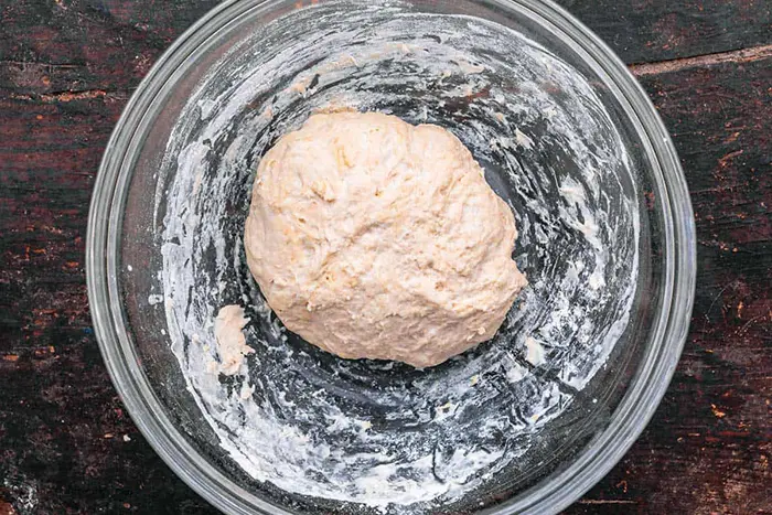 knead the pita dough