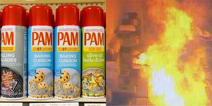 cooking sprays are flammable