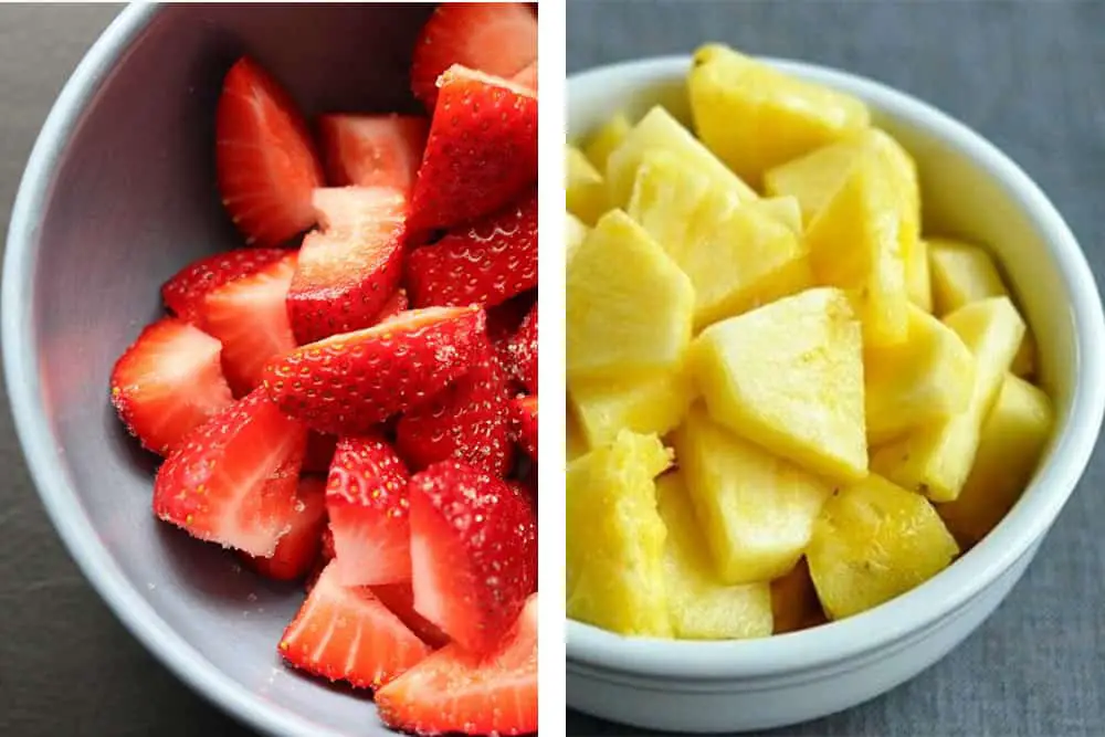 strawberries and pineapple