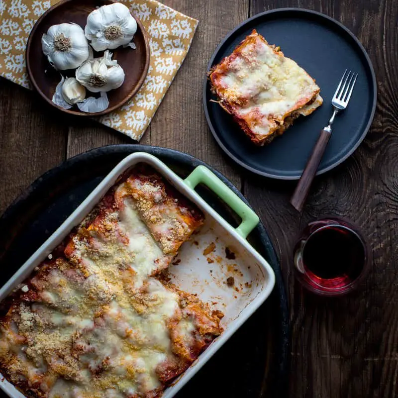 unsweetened and plain yogurt in lasagna