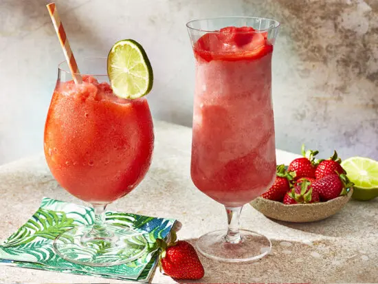 soothing rosemary strawberry daiquiri for summer parties