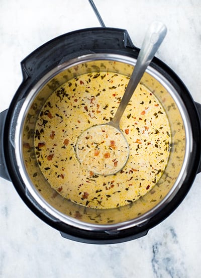 cooking the cauliflower soup