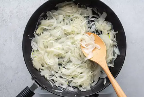 cooking the garlic and onion