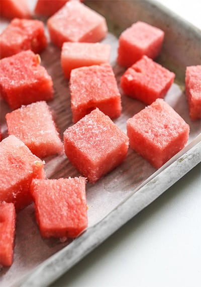 freezing the remaining watermelon