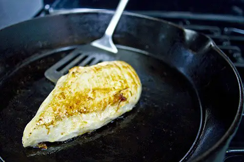 half cook the chicken breasts