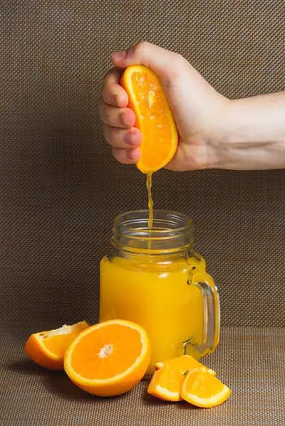 making orange juice