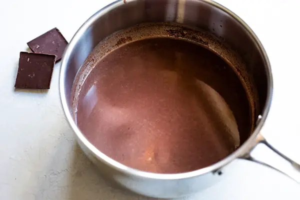 making the chocolate-toffee