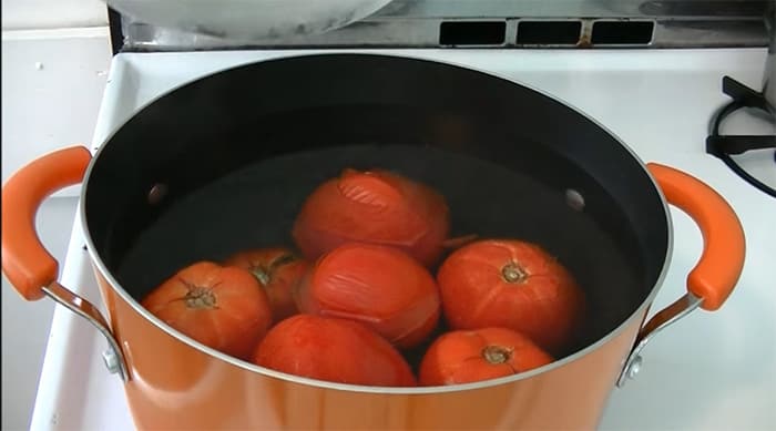  preparing the tomato puree