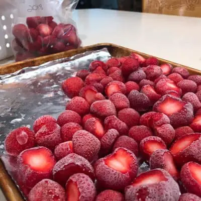 thawing the strawberries
