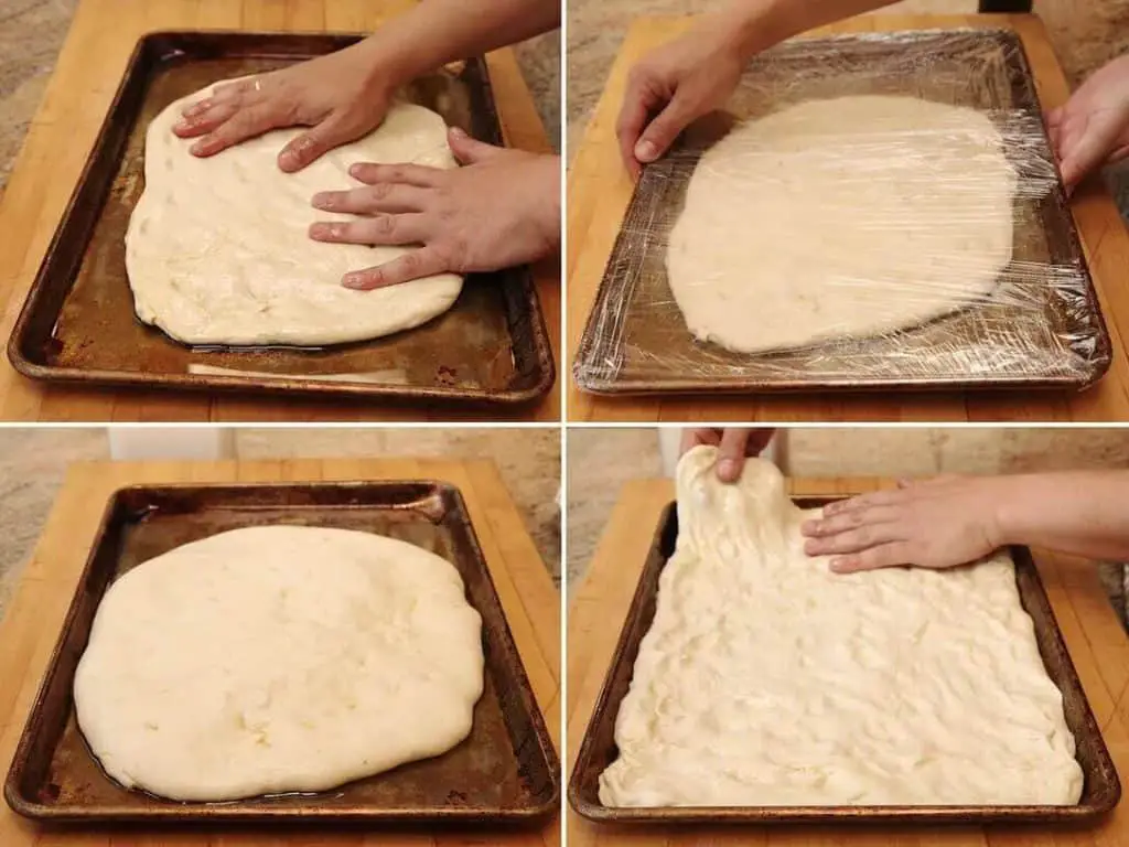 place dough on pan