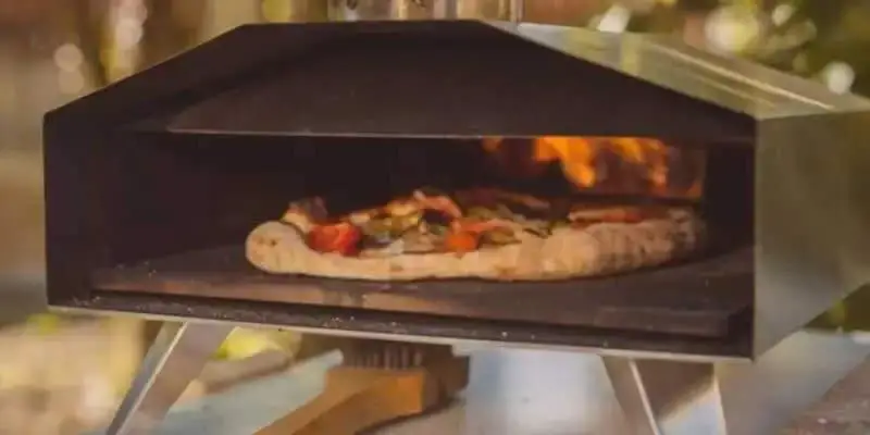 pizza on oven