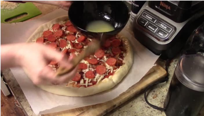 brush dough with melted butter