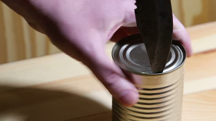 open can with knife