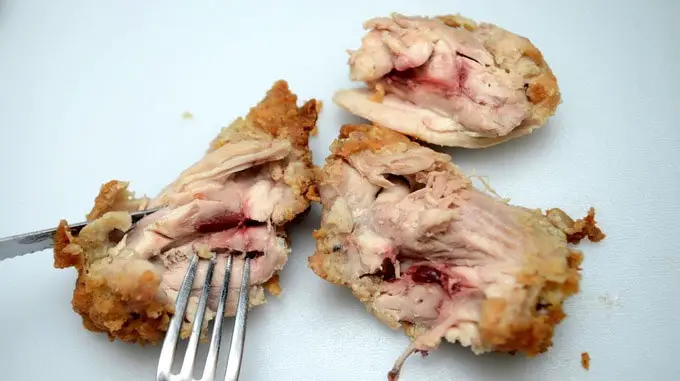 blood coming out of chicken