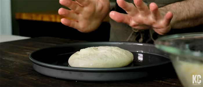 flattening the dough