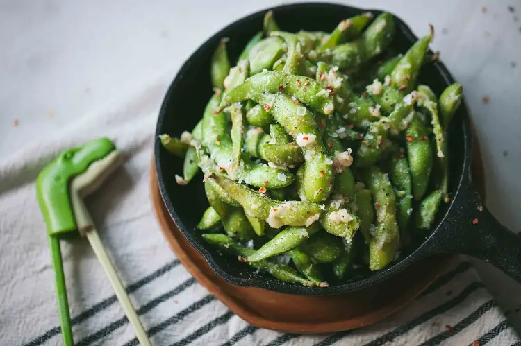 a bowl of edamame snack