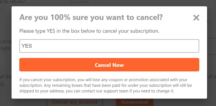 Sakuraco Subscription canceling process has been done